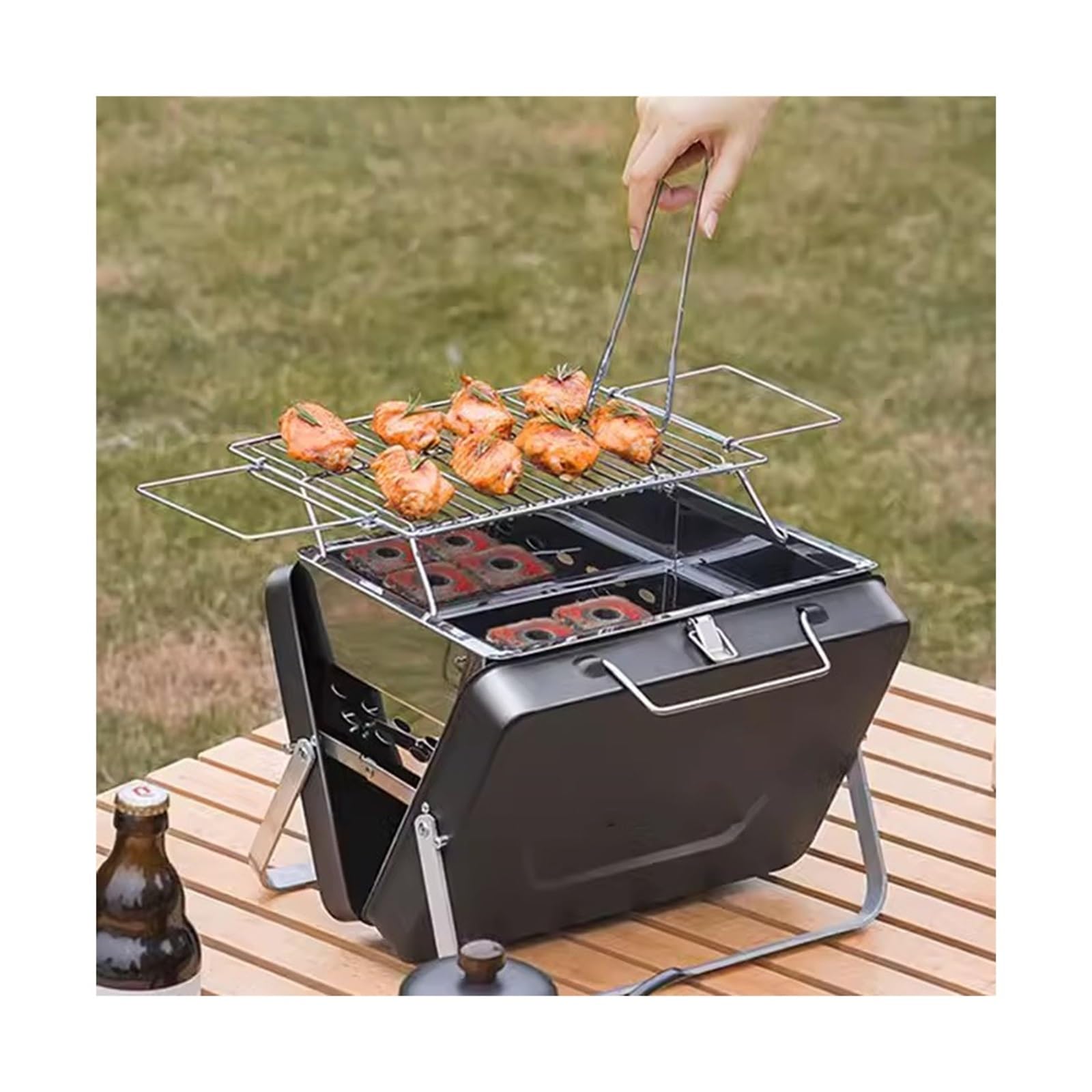 Griglia da Tavolo Fornello for Barbecue Portatile da Campeggio Pieghevole for Uso Domestico all'aperto