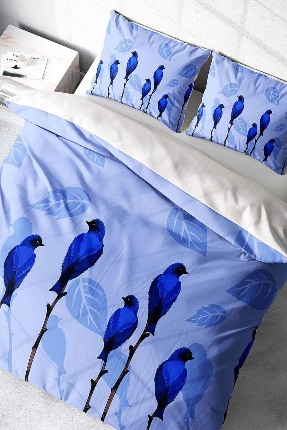 MONOHOME Blue Birds Naturel Çift Kişilik Nevresim Takımı, monohome4289