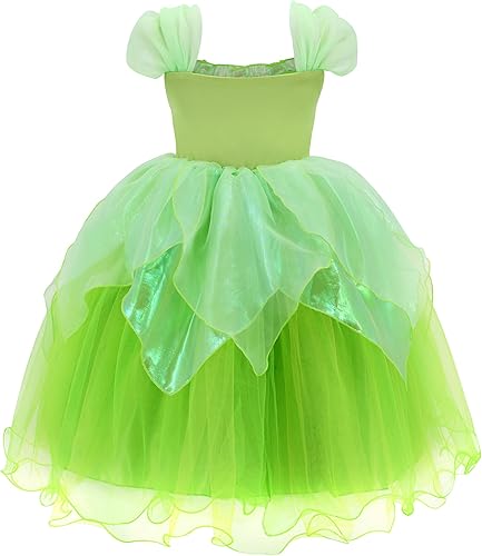 Miniatura 2 de Princess Tinker Bell Halloween Costume for Girls, Birthday Party Fairy Dress Up, Special Occasion Dress with Wings