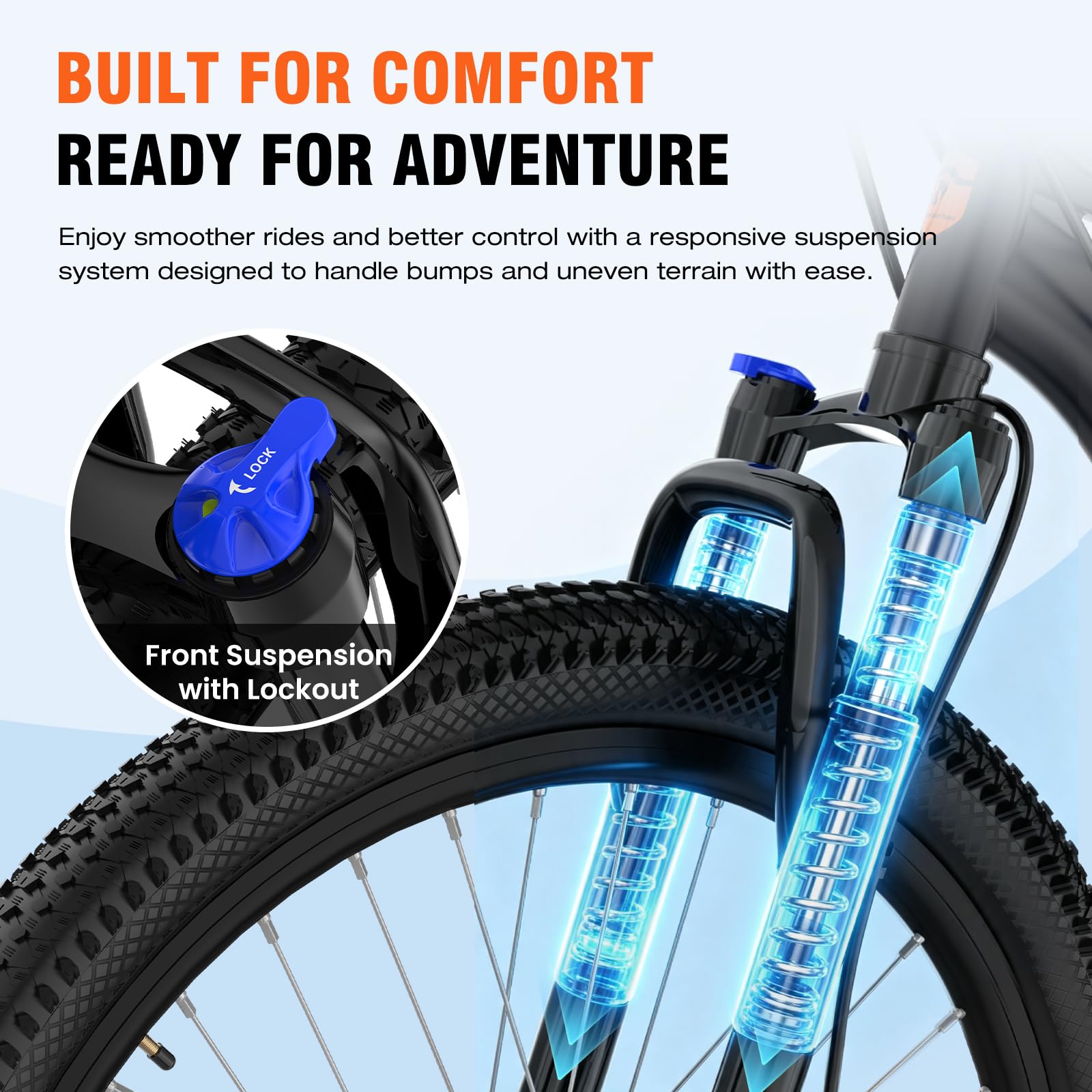 EVERCROSS Bicicleta de Montaña para Adultos, Bicicleta de 26/27.5 Pulgadas/700C, Sistema de 21/16 Velocidades, Cuadro de Aluminio, Bici Carretera Todoterreno con Frenos de Disco, Carga Máx.150 kg