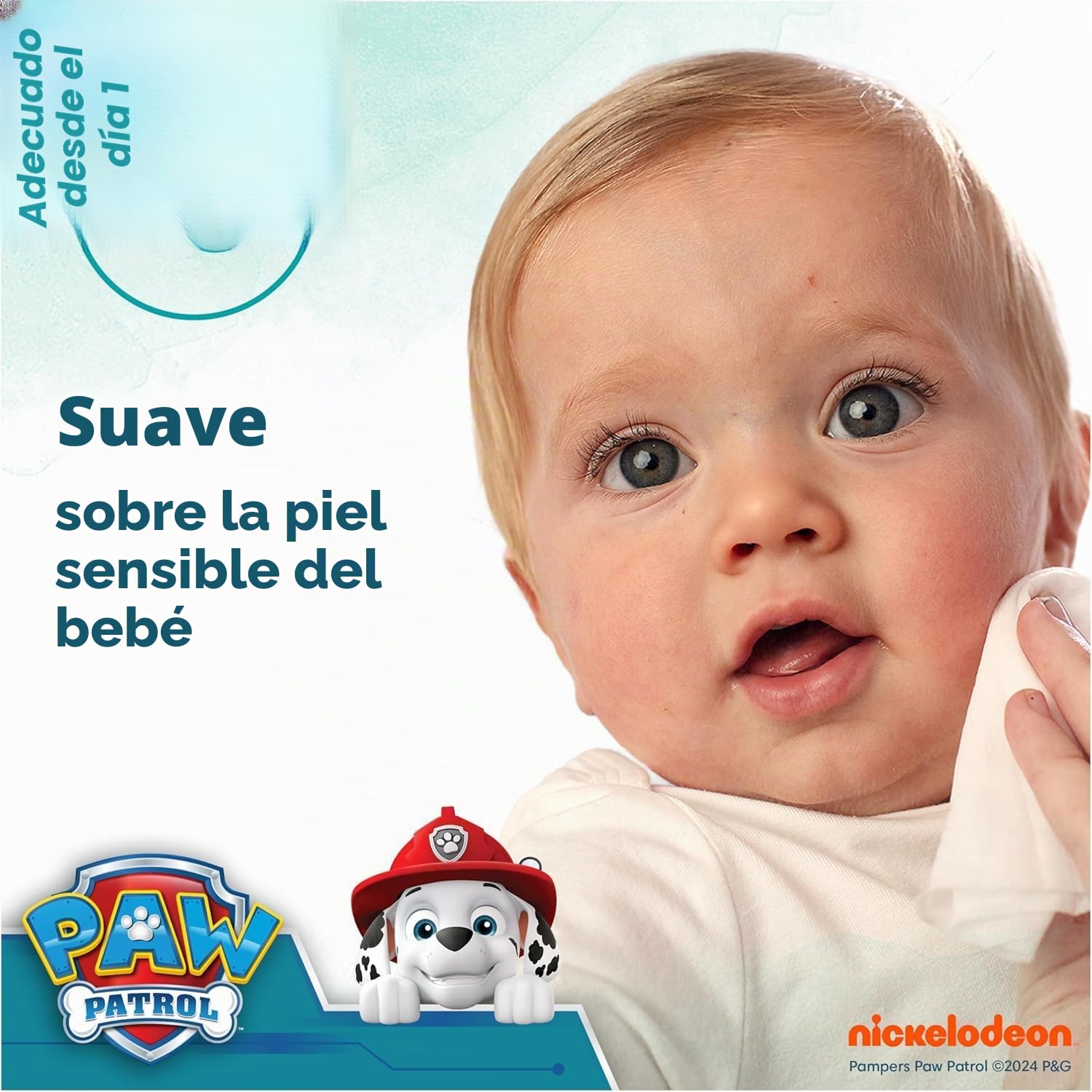 Pampers Harmonie Aqua Baby Toallitas húmedas Paw Patrol, 15 paquetes de 48 toallitas húmedas, 720 toallitas húmedas para bebés que ayudan a restaurar el pH natural de la piel, loción ligera con un 99%
