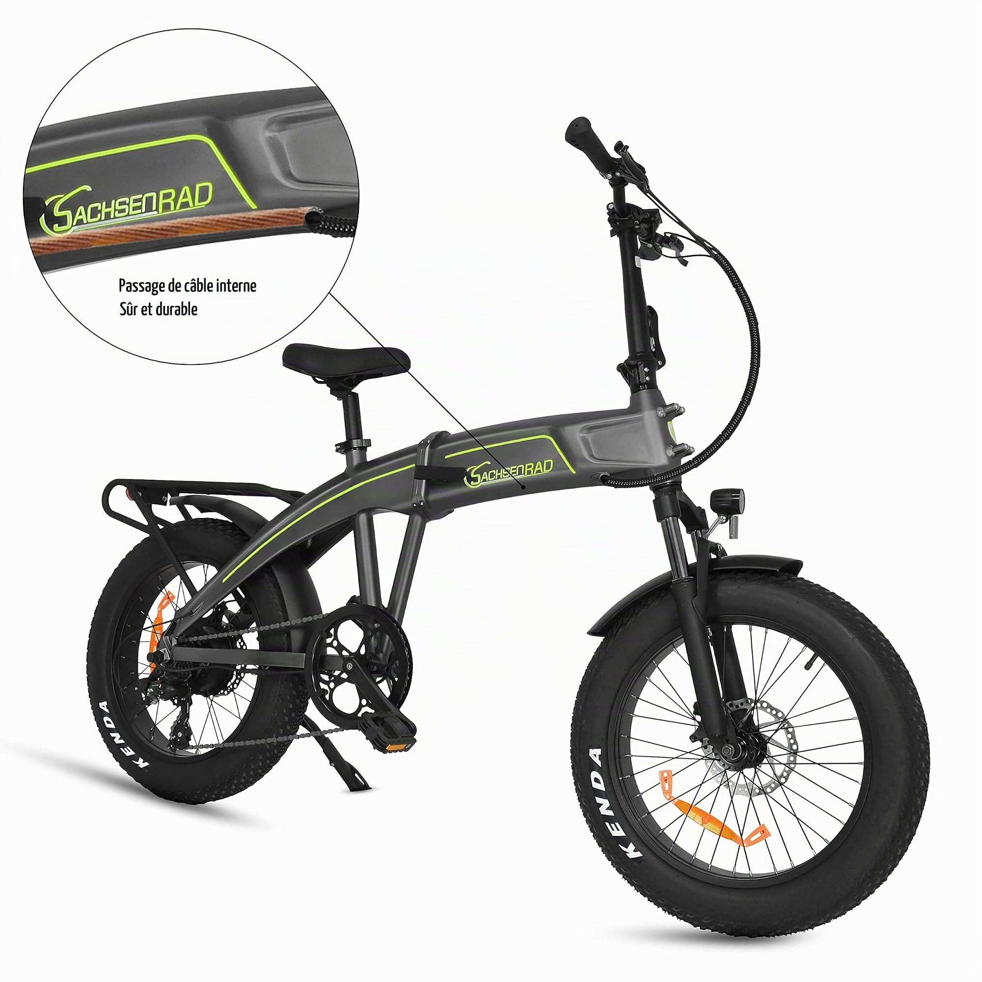 Safari F6 Fatbike Électrique Pliable Pneus Larges Tout Terrain Moteur Central 85Nm Suspension Oléopneumatique Réglable Finition Anodisée Premium