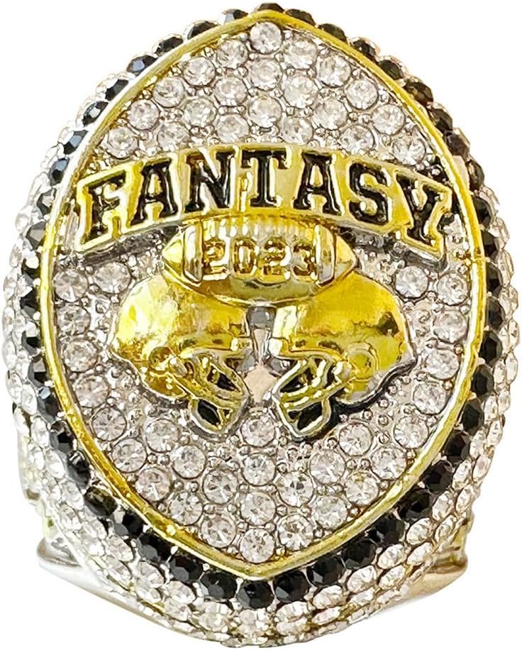 8PCS 2023 Fantasy Football Championship Ring MVP Trophy Prize for Fans Mens' Souvenir Gift