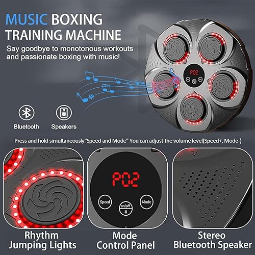 Miniatura 4 de Máquina inteligente de boxeo de música Bluetooth, boxeador de música de montaje en pared para el hogar, enfoque agilidad boxeo, saco de boxeo,
