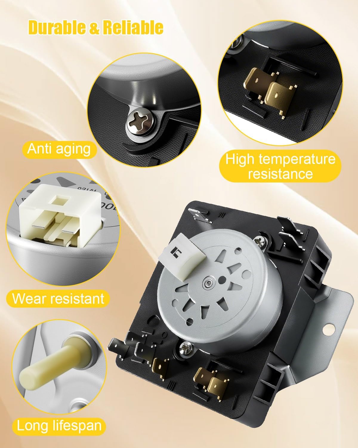 W10186032 Dryer Timer Fit for Whirlpool Kenmore 7MKGDS400DW0 11075102311 11065132411 110C65132411 110C72442511 11062342510, Clothes Dryer Timer Control Replace WPW10186032 WPW10186032VP 2116926