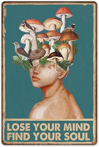 Miniatura 1 de Mushrooms Hunter Lose Your Mind Find Your Soul - Letreros de metal vintage para el hogar, bar, cocina, hotel, oficina, dormitorio, sala de estar,