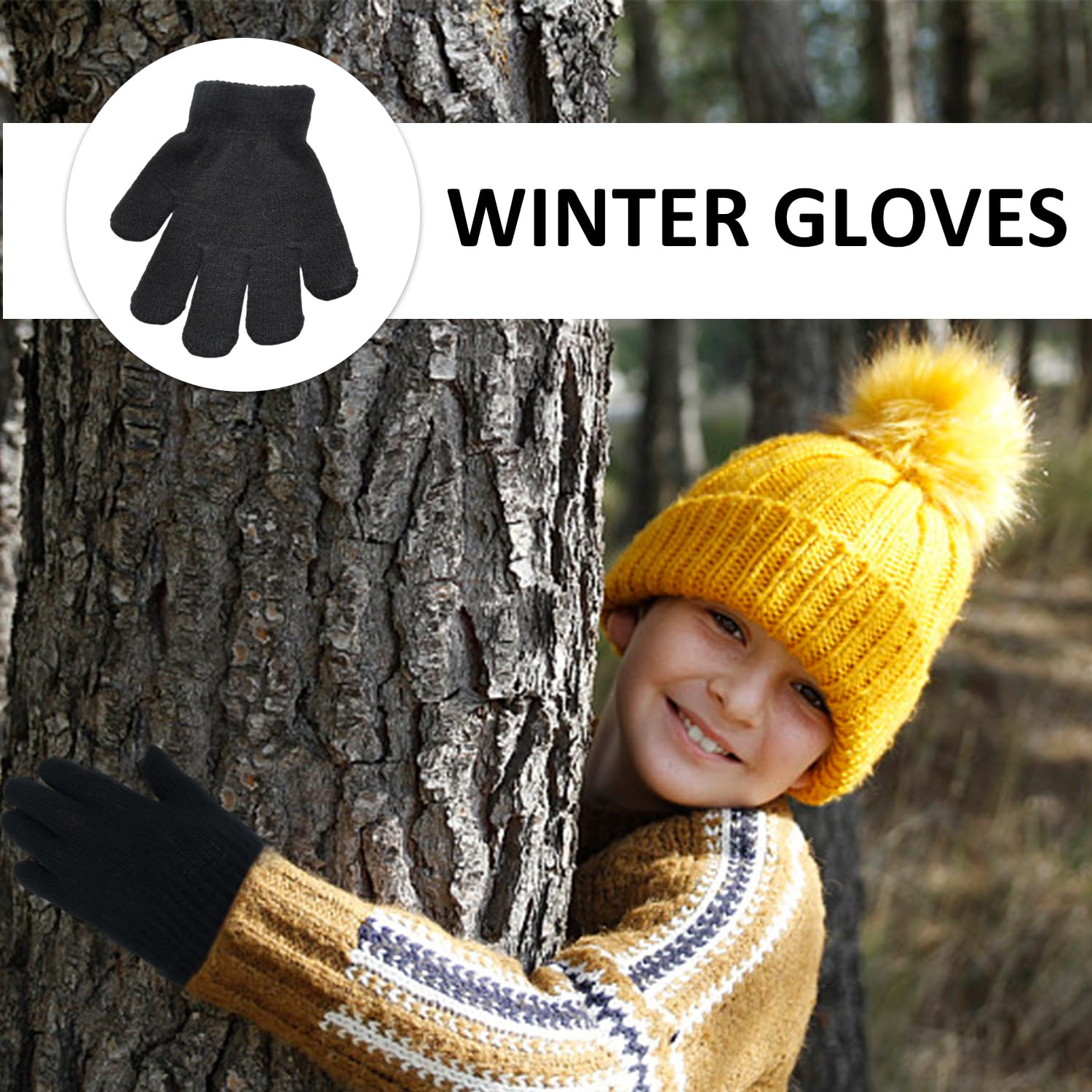 1 Bufanda Para Niños Y 1 Par De Guantes Abrigados, Bufanda Abrigada Para Niños, Bufanda De Punto Suave, Guantes De Punto, Guantes De Invierno