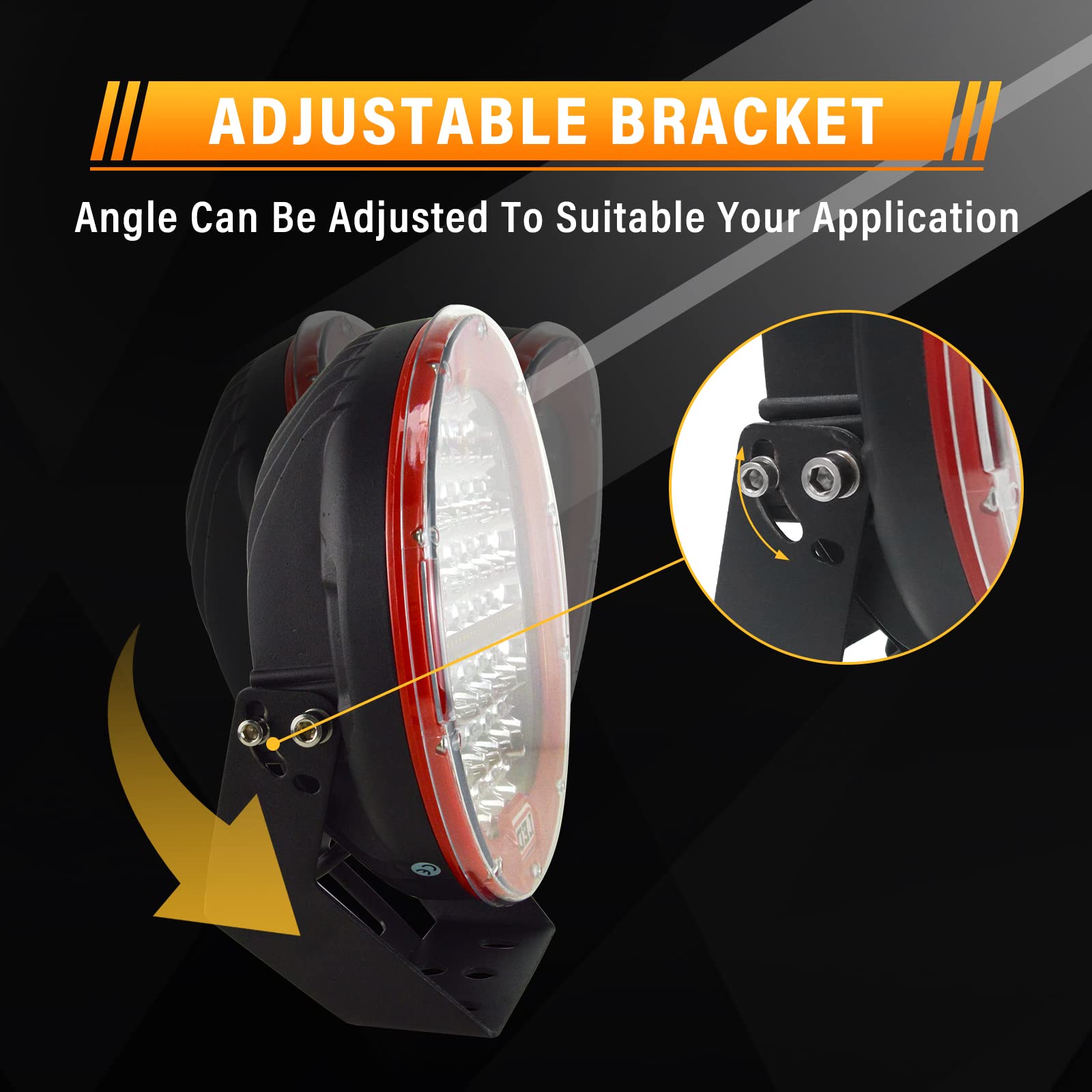 RIGIDON 2 Pcs faros trabajo led redondo, 9 pulgadas 294W Rojo Spot lámpara trabajo led 12V 24V foco led tractor impermeable para off road camión coche ATV UTE SUV 4x4, 6000K Blanca faros antiniebla