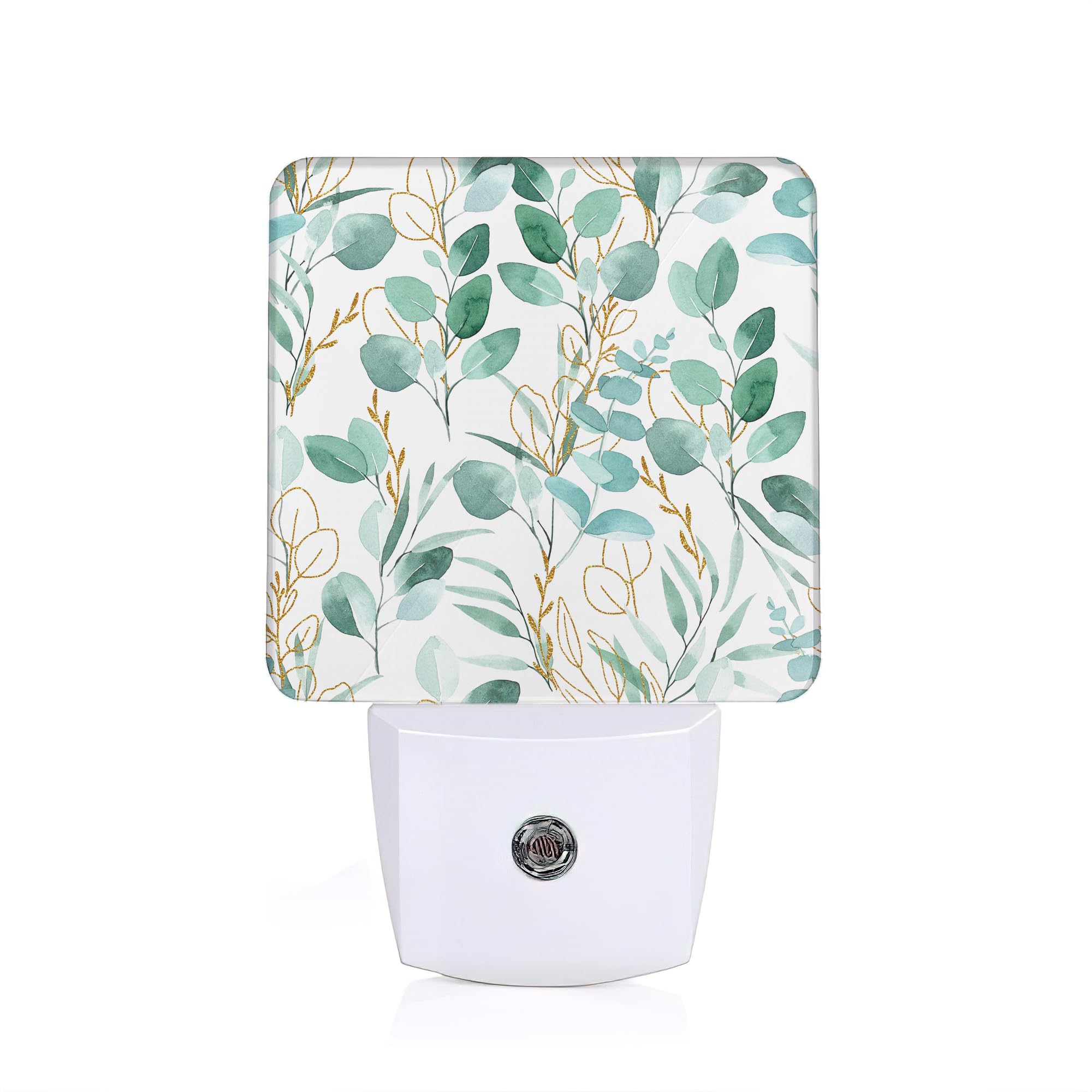 ZTHLL Eucalyptus Green Leaf Night Light Night Light Plug into Wall with Dusk to Dawn Sensor LED Lamp