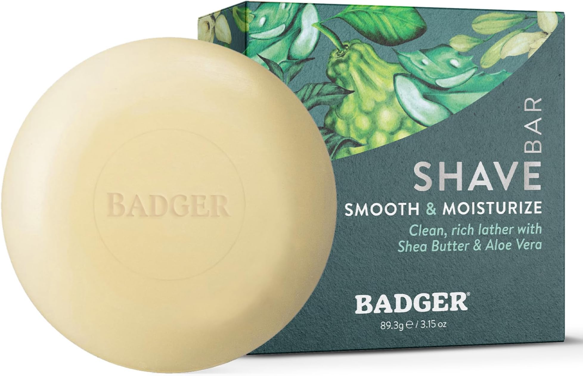 Shaving Soap Puck, Organic Moisturizing Shave Soap Bar, Rich Lasting Lather, Light Natural Scent, Plastic Free & Vegan Shave Soap for Men & Women, 3.15 oz Bar