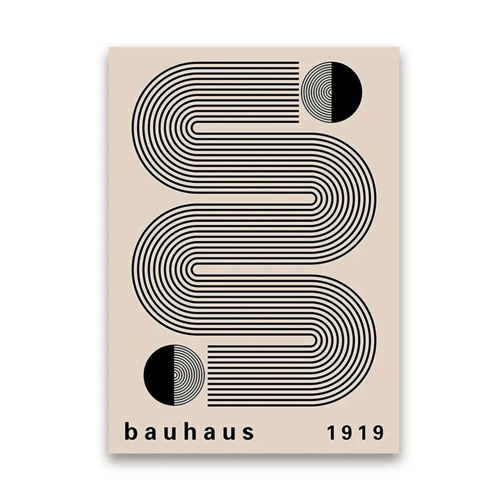 Tableau déco nature Bauhaus noir et blanc pour habiller un petit mur vide avec élégance