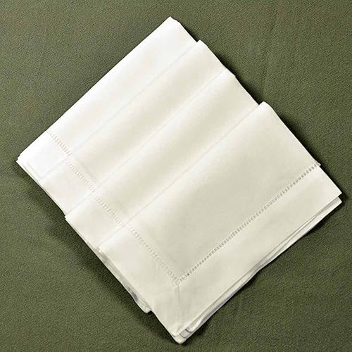 Miniatura 5 de Servilletas de tela de lino marfil de 18 x 18 pulgadas, juego de 4 servilletas de tela lavables de color marfil, servilletas de tela para mesa