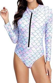 Traje de baño competitivo de manga larga con cremallera para mujer 2026