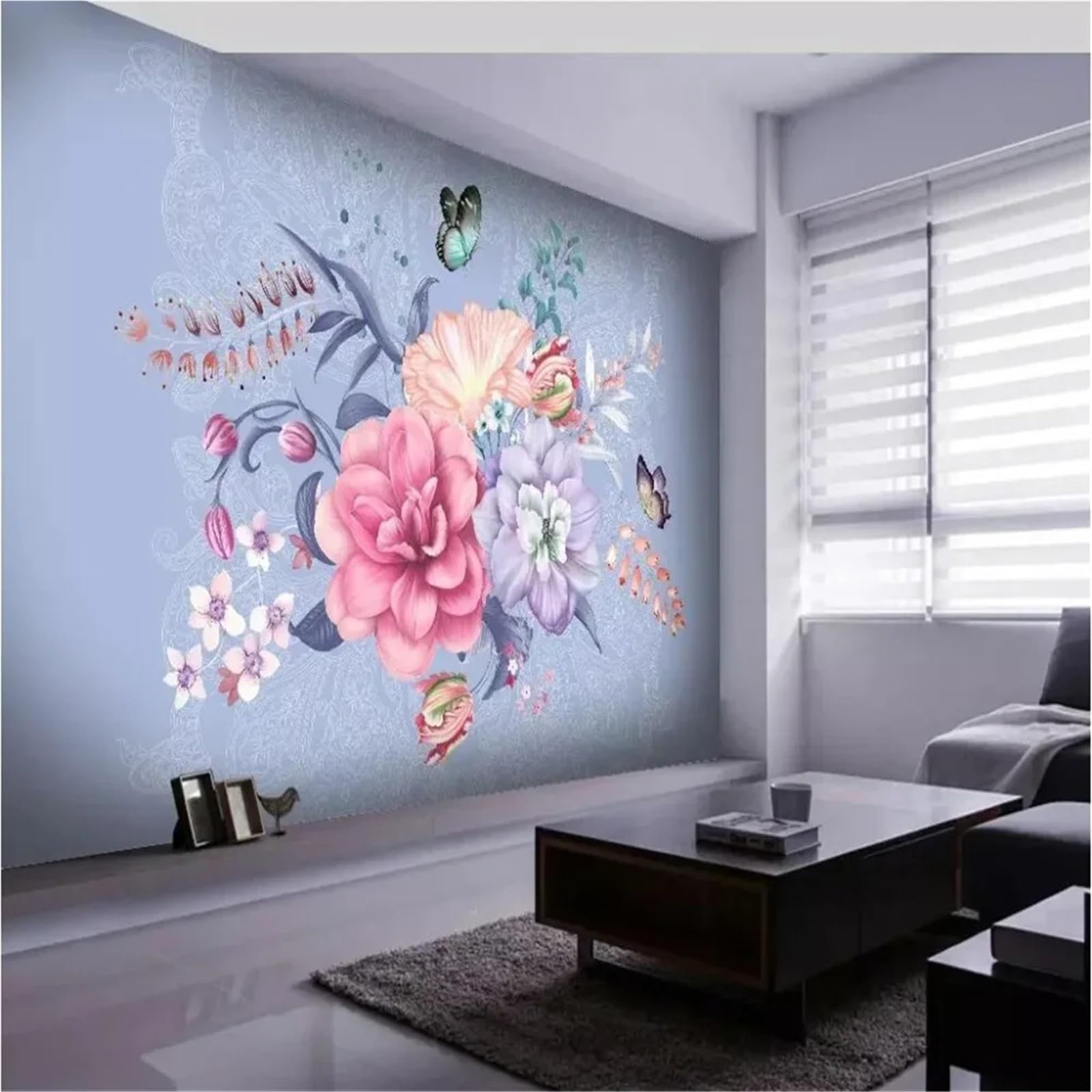 RYQZHHY Floral Peel Stick Wallpaper Marbled Bloom Photo Mural Lounge Television Background Surface Liner(19201327)