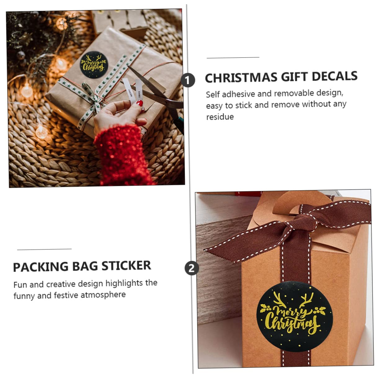 Operitacx 6 Adesivi Natalizi in Oro Caldo Etichette Per Etichette Per Confezioni Regalo Adesivo Del Sacchetto Di Imballaggio Per Buste Carta Autoadesiva Foca Applique