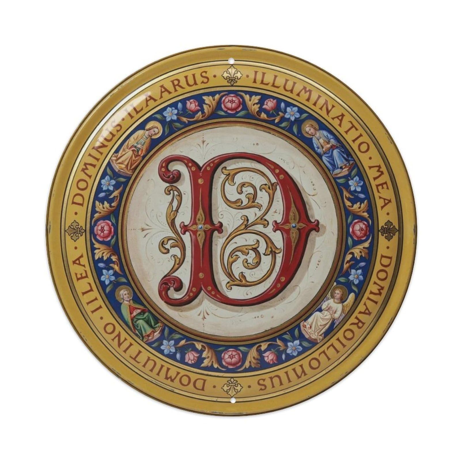 Round Traditional Americana Art Metal Tin Sign Plaque