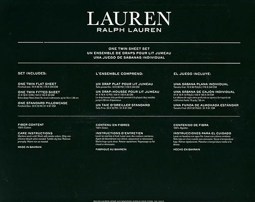 Miniatura 2 de Ralph Lauren Dunham Celestial Blue - Juego de sábanas tamaño individual