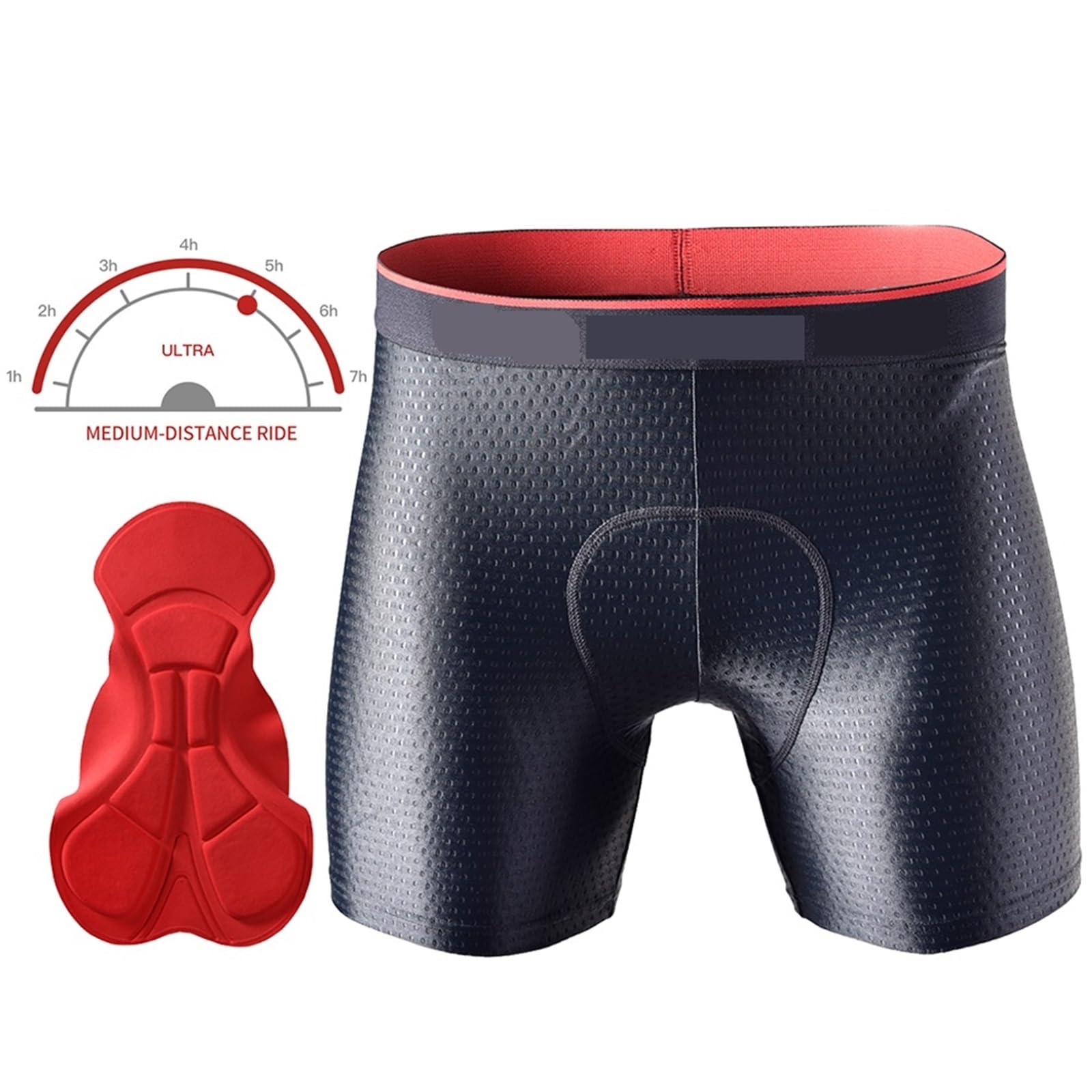 Fahrradhose Männer Radfahren Fahrrad Unterwäsche Herren Shorts Strumpfhosen Biker Bike Gym Unterhose mit Polsterung Pads Männlichen Mountain Ride(Wine Red,XL)