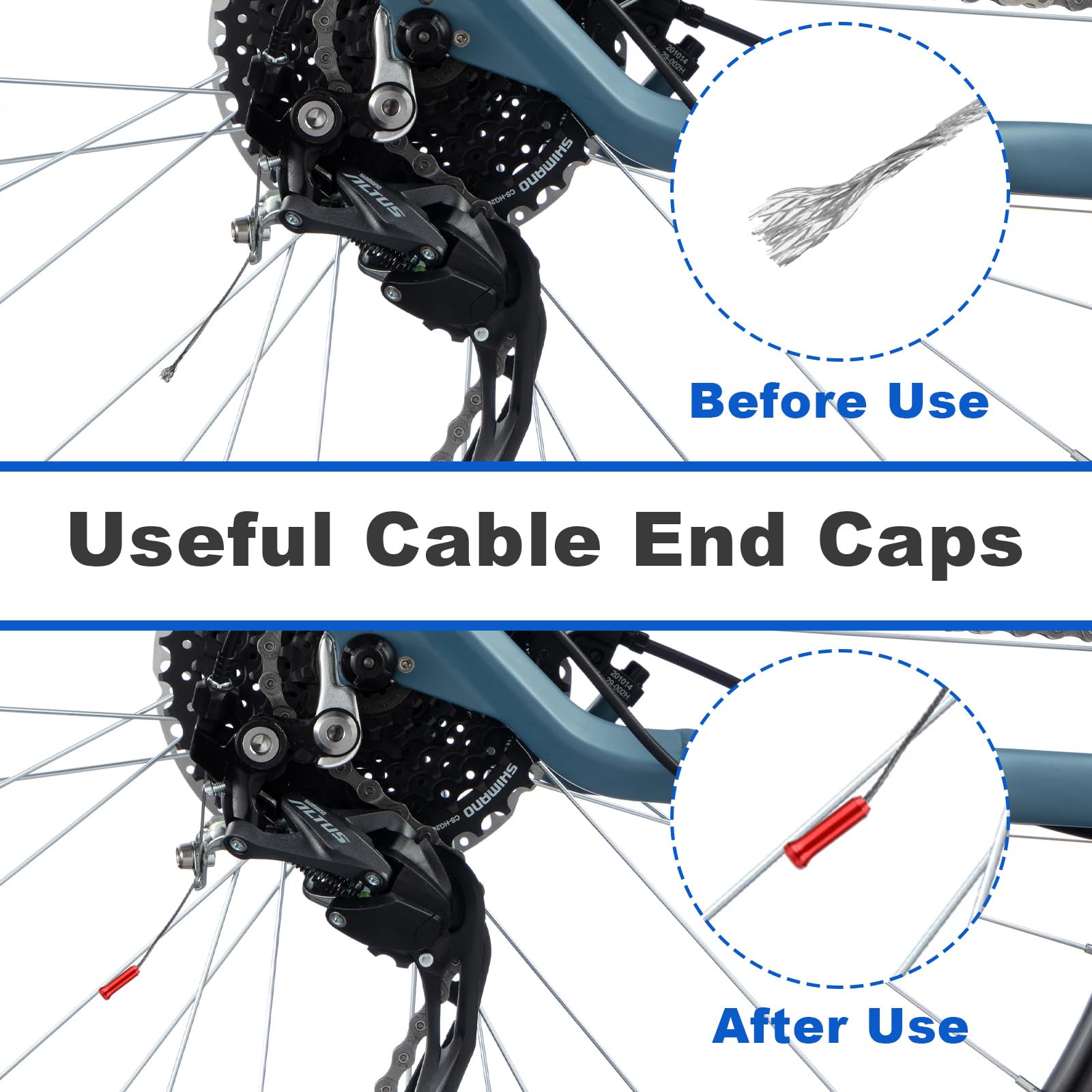 Kit Cavi Freno E Cambio Bici - 67 Pezzi In Acciaio Inox, Con Tagliacavi E Morsetti Colorati - Foto 5