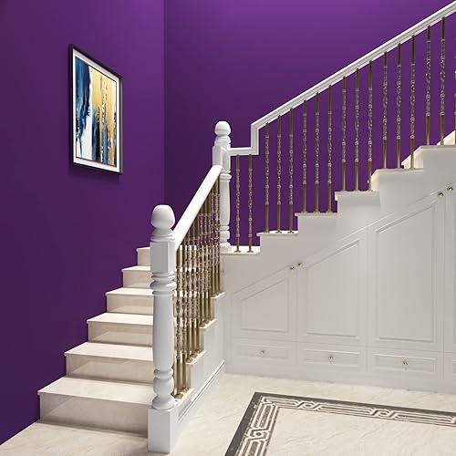 Miniatura 4 de Papel tapiz de 23.7 x 393.7 pulgadas, color morado oscuro, papel tapiz de color liso, adhesivo impermeable para gabinetes, estantes de cocina,