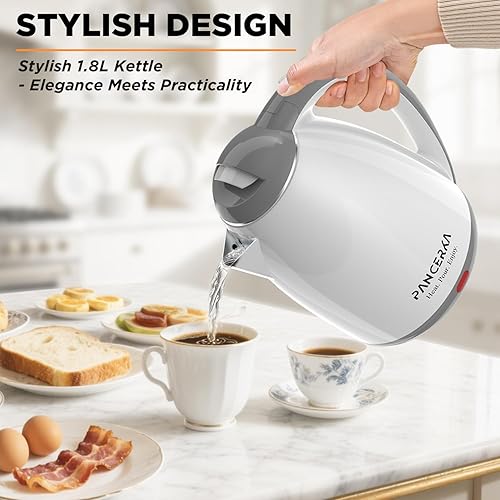 Miniatura 2 de 1 hervidor eléctrico, calentador de agua inalámbrico de 1.8 litros, sin BPA, hervir rápidamente con apagado automático, diseño antiquemaduras, ideal