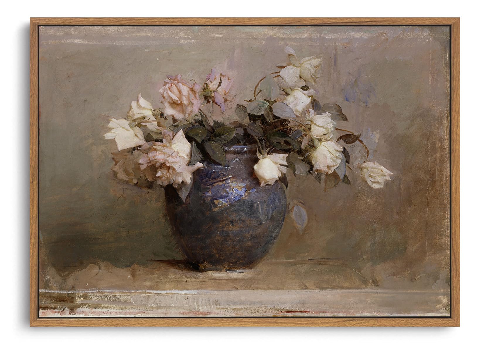 OIQArtOIQ Vintage Landscape Canvas Wall Art Framed Natural Scenery Painting Artwork Prints France Country Wilderness Farmhouse Decor Pictures Kitchen