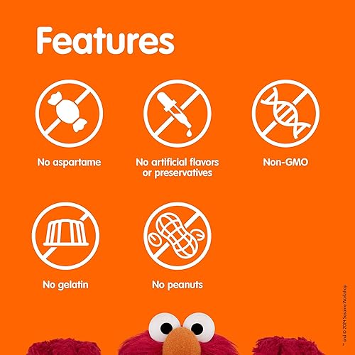 Vista 2 de Sesame Street Omega 3 gomitas para niños, 50 mg de omega-3 por gomita, suministro para 4 meses, sin regusto a pescado, suplemento sin mariscos