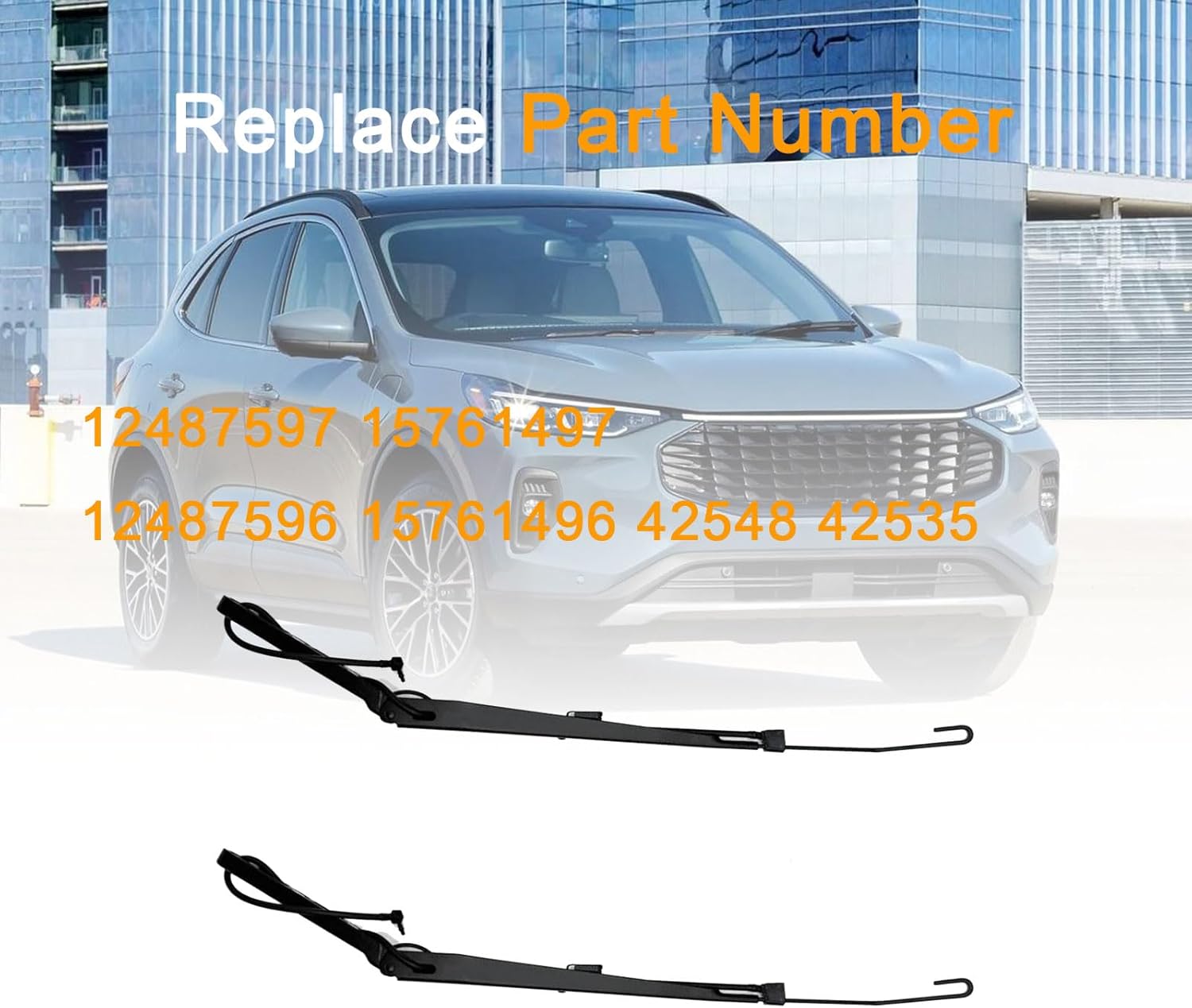 12487597 15761497 1 Pair Front Windshield Wiper Arm Replacement Kit Fit for 1999 2000 2001 2002 GMC Chevrolet Chevy Yukon XL 1500 2500 Sierra 3500 Suburban Silverado HD Replaces 12487596 15761496