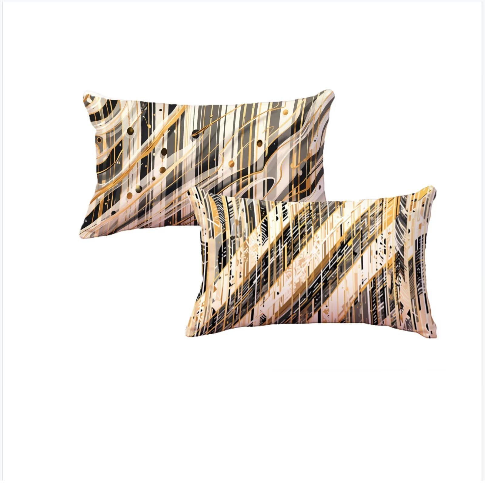 Housse coussin 60x90cm velours doré lot de 2 imperméable anti tache pour canapé