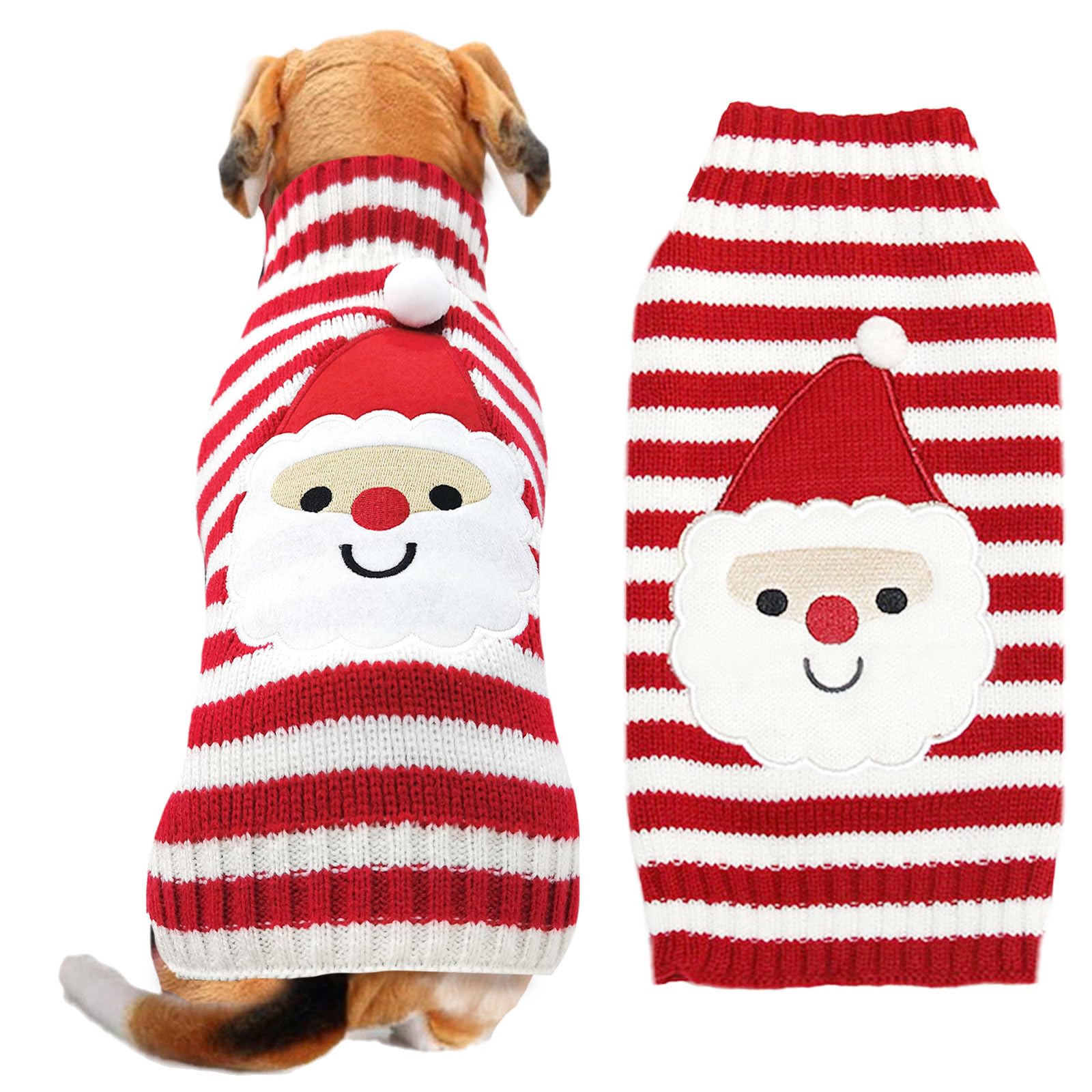 ABRRLO Dog Christmas Jumper Ugly Elf Outfits Grey Xmas Pet Sweater Puppy Cat Holiday Costume New Year Clothes Gift for Small Medium Large Dogs (Gray Elf,L) — view 22