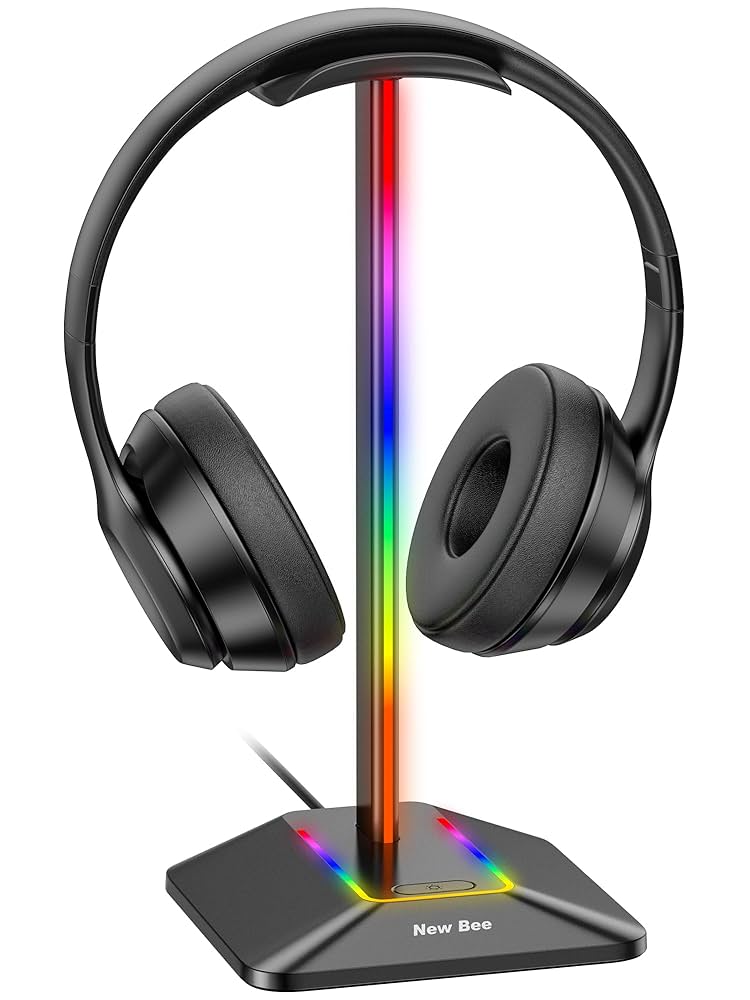 Headphone Stand Gaming New Bee RGB Headset Stand With Wireless