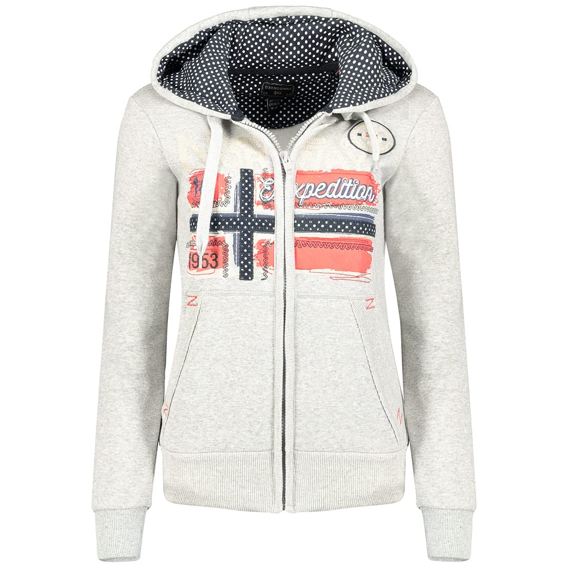 Geographical Norway Farlotte Lady - Sudaderas Mujer con Capucha Y Bolsillos - Sudadera Manga Larga Chaqueta Caliente - Cremallera Jersey Mujeres Primavera Verano Otoño Invierno