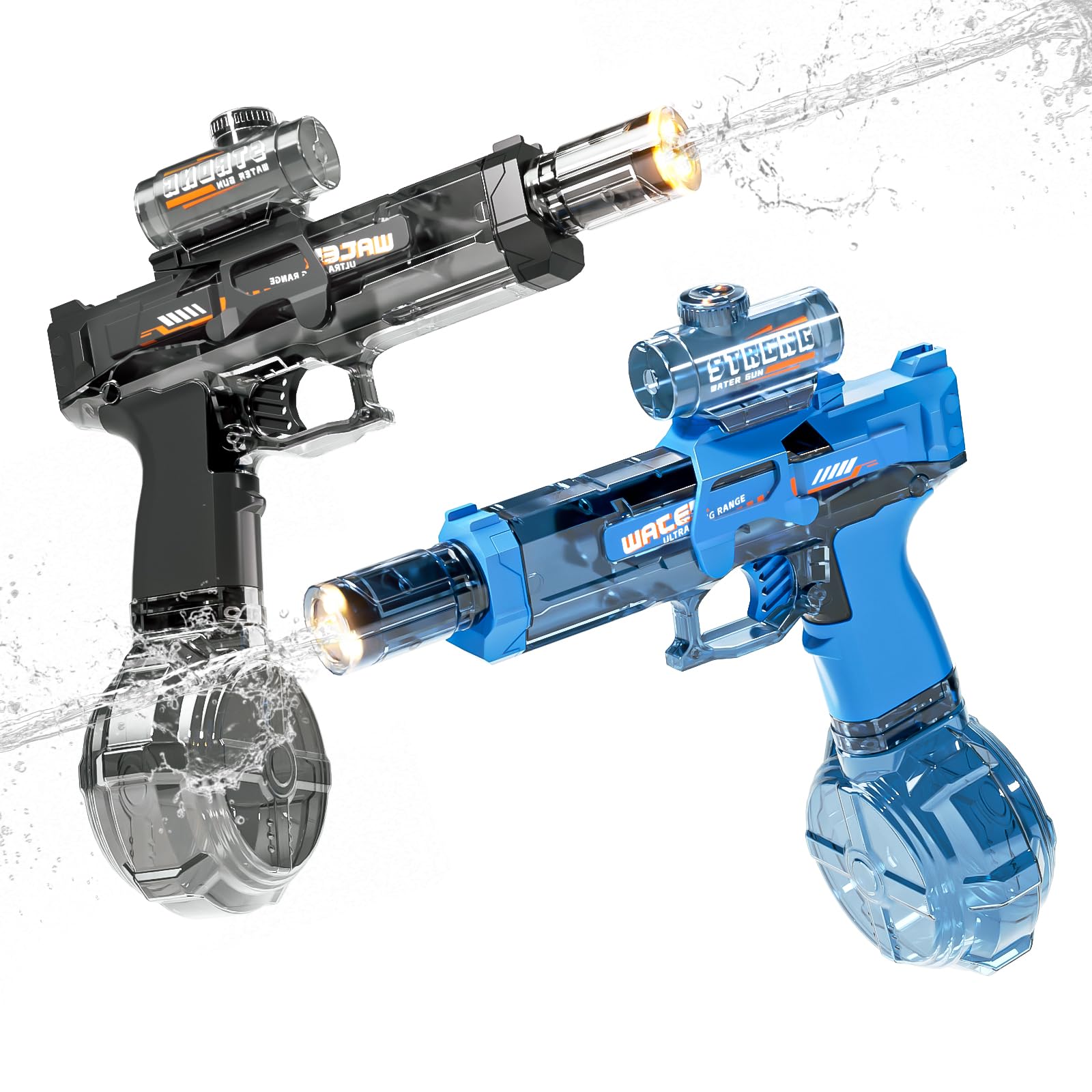 Doloowee Elektrische Wasserpistole, Automatische Wasserpistolen für Kinder Erwachsene, Color Blast LED-Elektrische Wasserpistole, Wasserpistole mit Großer Kapazität für Garten Schwimmbad Party