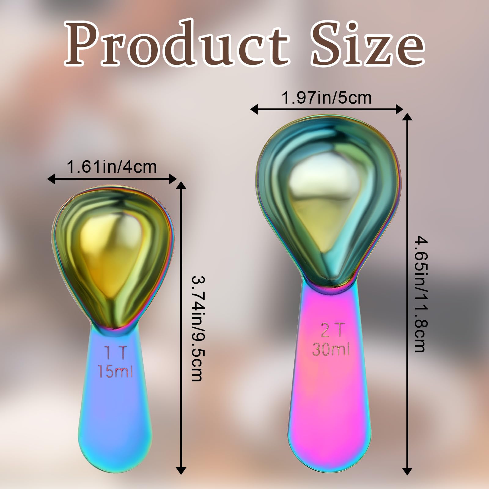 Dimeho 2 Pcs Stainless Steel Coffee Scoop - Image 2
