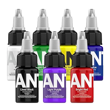 Quelle Tattoo Ink Set with 7 Water Resistant Colours