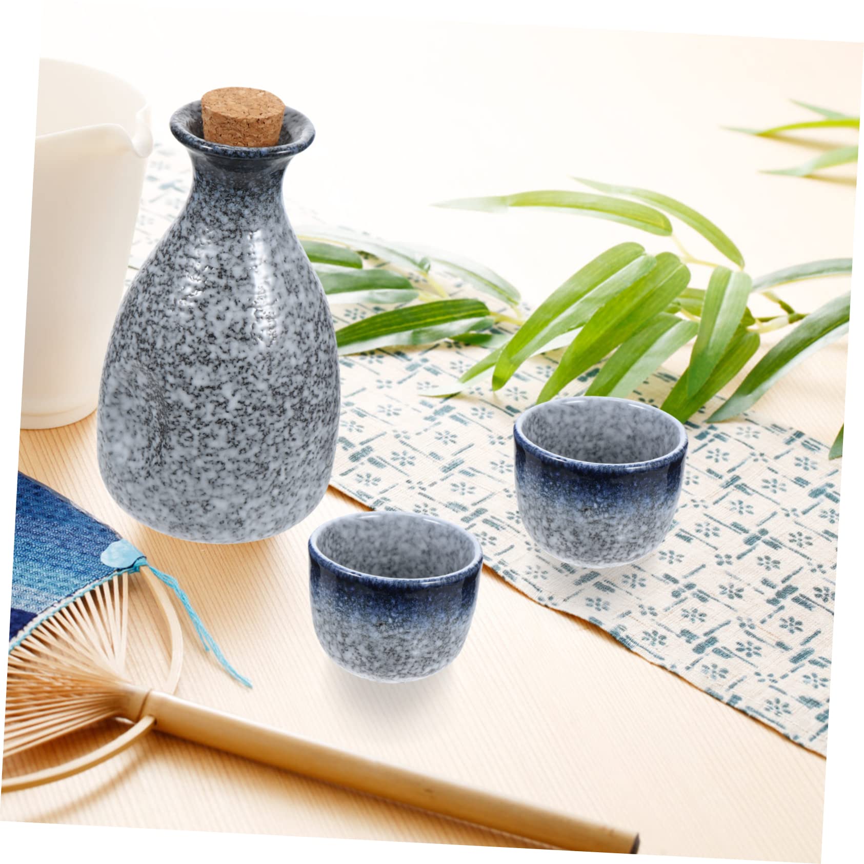 Ciieeo Juego de Jarra y Tazas de Sake Japonés de Cerámica Retro 1 Set