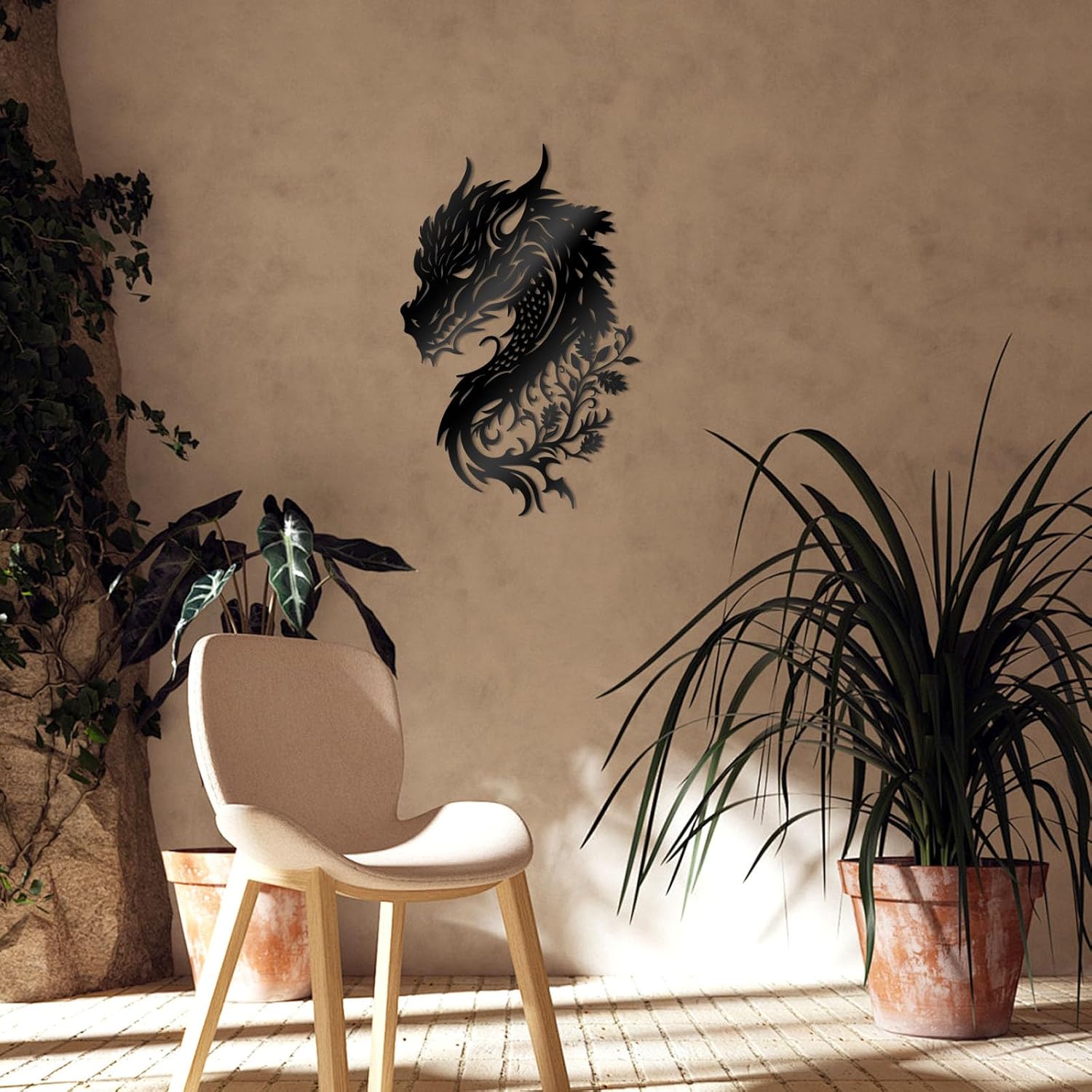 KOYILTD Medieval Fantasy Dragon Decor Wall Art Metal Wall Dragon Poster Decoration for Living Room Metal Wall Decoration for Men Dragon Lover's Gifts Man Cave Decor (Majestic, Large) - Image 6