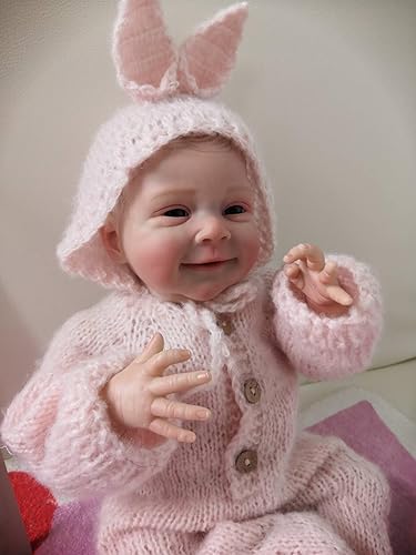 Miniatura 8 de Anano Muñecas de bebé Reborn de 18 pulgadas, muñecas de bebé de la vida real que se ven reales de silicona bebé Reborn muñeca realista bebé niña