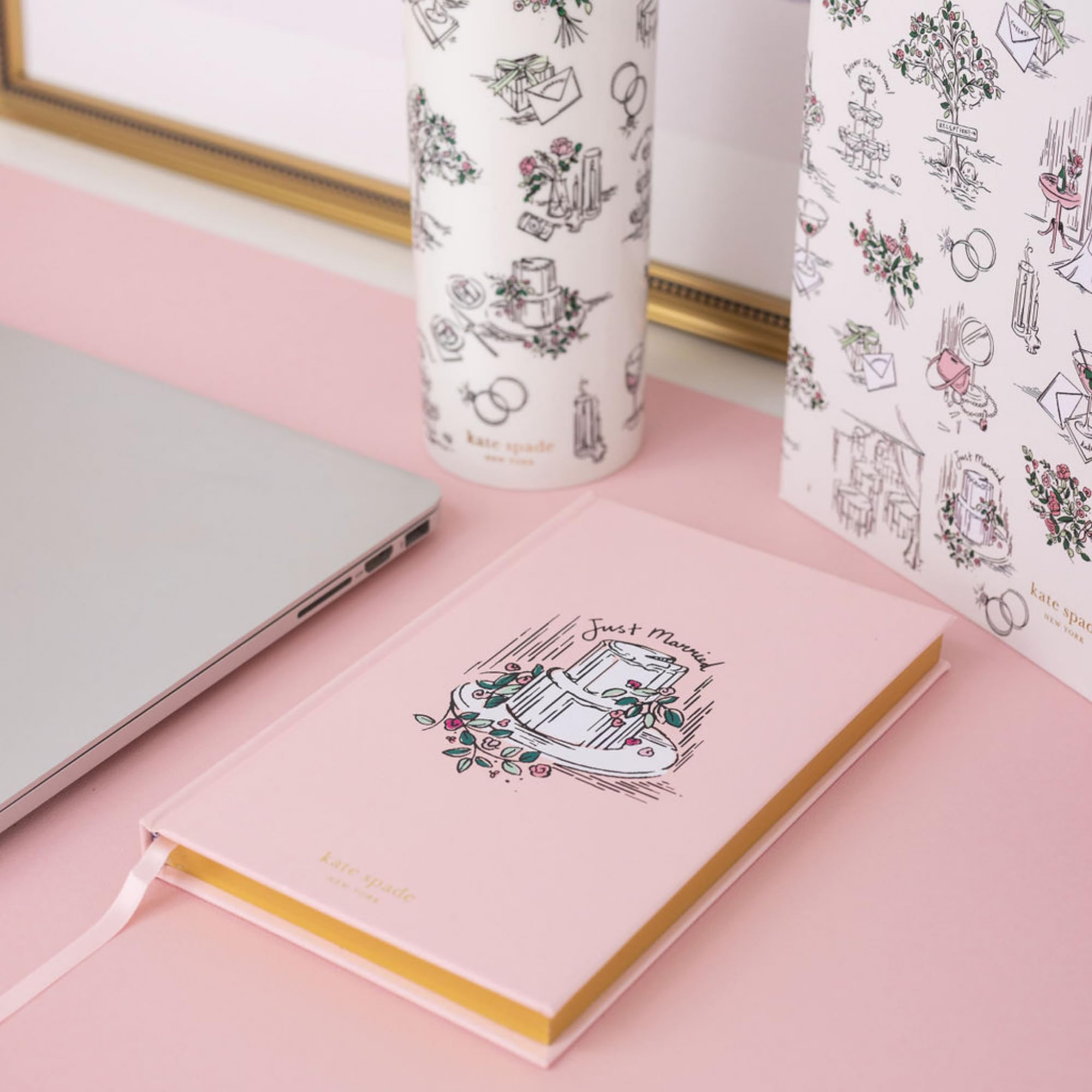 kate spade new york Bride Notebook with Lined Pages for Journaling 8.25 x 5.25 Journal for Wedding Keepsake with Bookmark and 200 Pages - Image 3