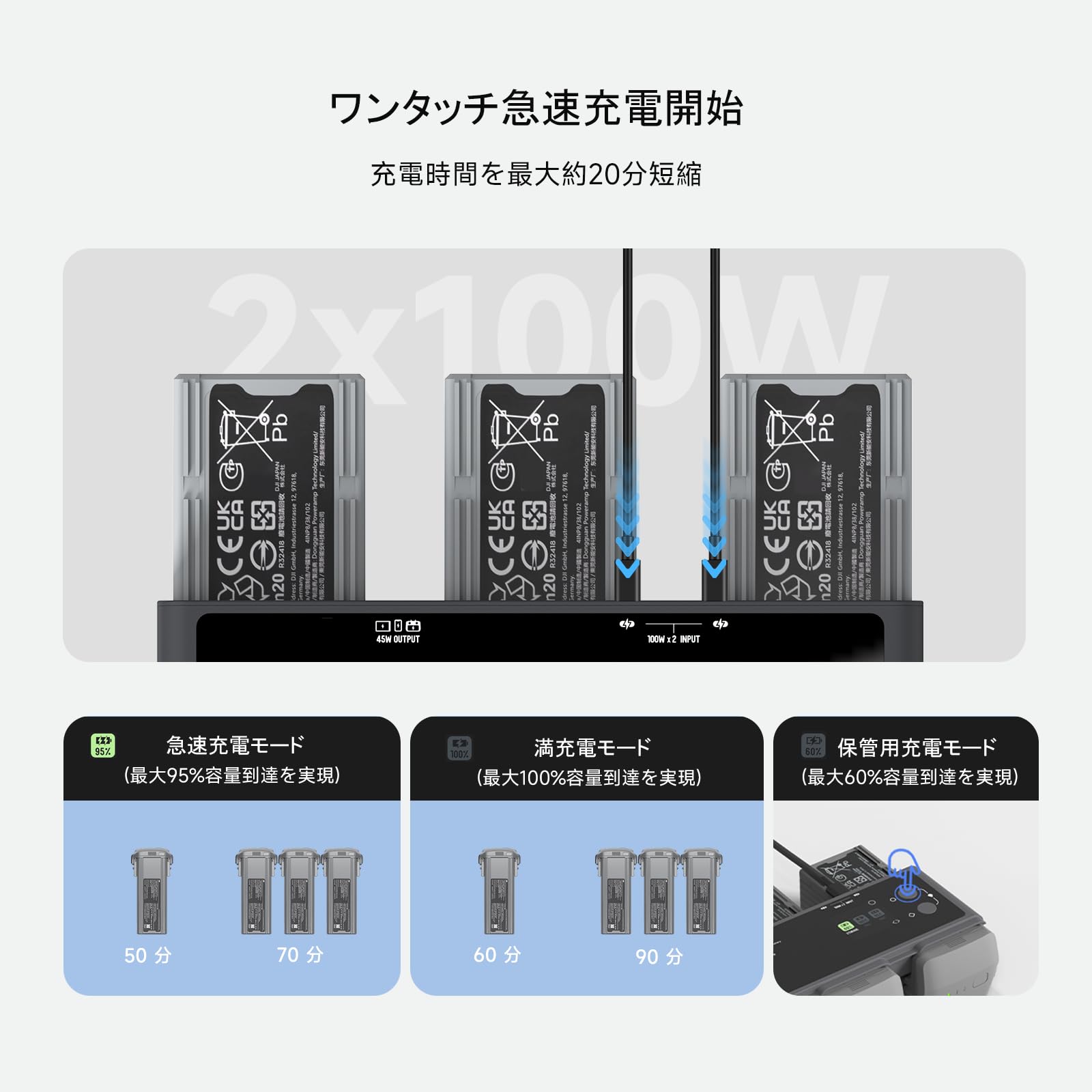 Amazon.co.jp: LIMETA DJI Air 3/Air 3S 対応 バッテリー充電ハブ 合計 