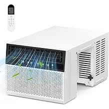 Electactic U-shaped Window Air Conditioner,AC Window Unit Cools Up 550 Sq.ft, Saddle Air Conditioner Window Unit with Full Window View,Low Noise,6 Modes, Easy to Install,White,12000BTU