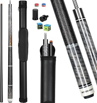 Carbon Fiber Pool Cue Stick 58" Professional Pool Sticks for Adults Full Carbon Technology Low Deflection Pool Cue Billiard Cues with 12.5mm Tip
