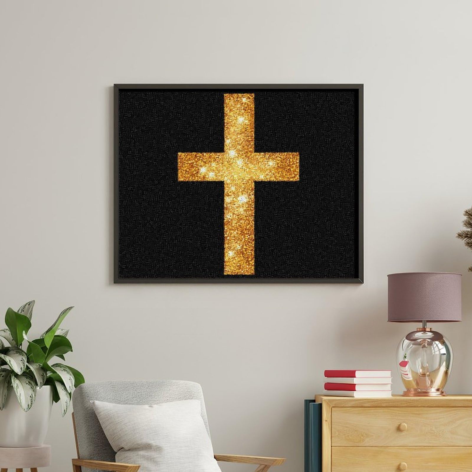 Lustiges Malen nach Zahlen für Erwachsene, Motiv: Ostern, glitzernd, gekreuzt, DIY-Ölgemälde, inklusive Pinsel und Farben
