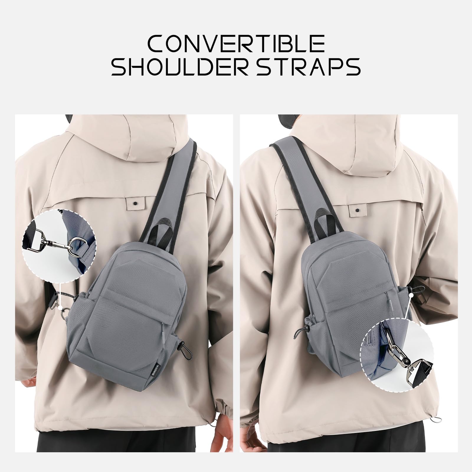 Sac à bandoulière avec bandoulière réglable pour les voyages, la randonnée, le shopping, les loisirs et le sport