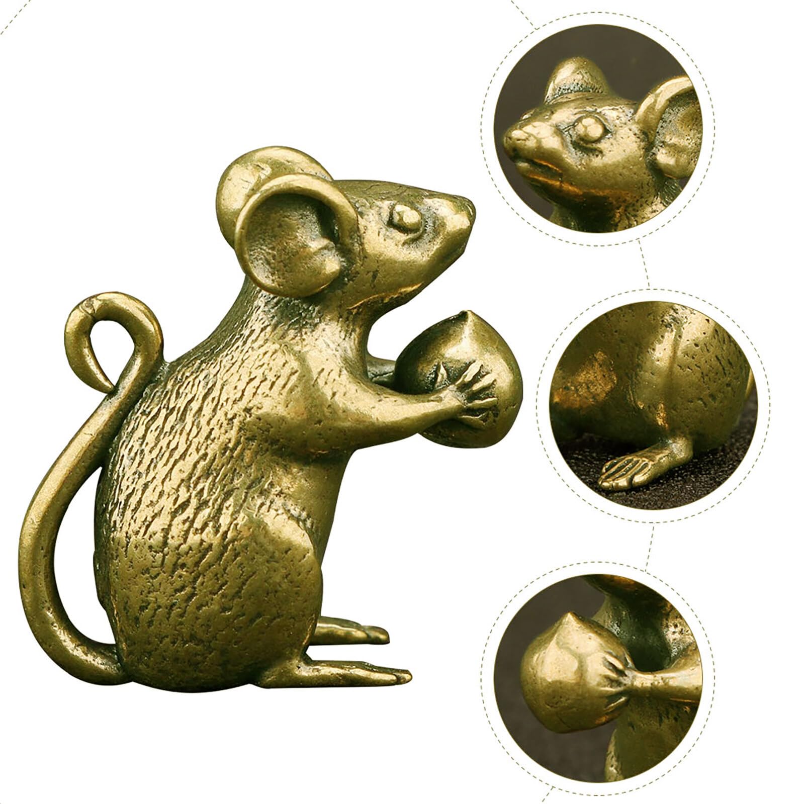 Amazon.co.jp: ULTECHNOVO アンティークブロンズ製マウス置物 真鍮製