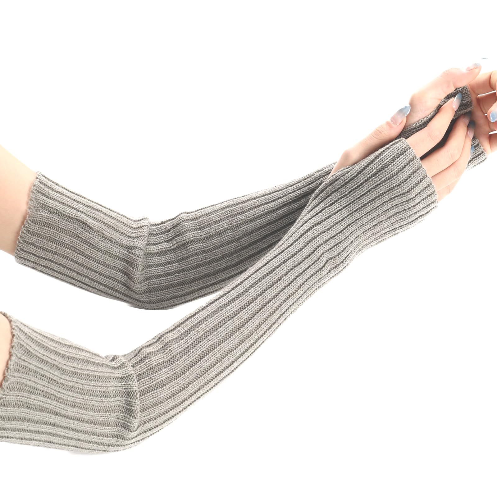 AWOCAN Fingerlose Handschuhe – Weiche Winter-Armstulpen Mit Daumenloch, Gestrickt, Warm Und Elastisch