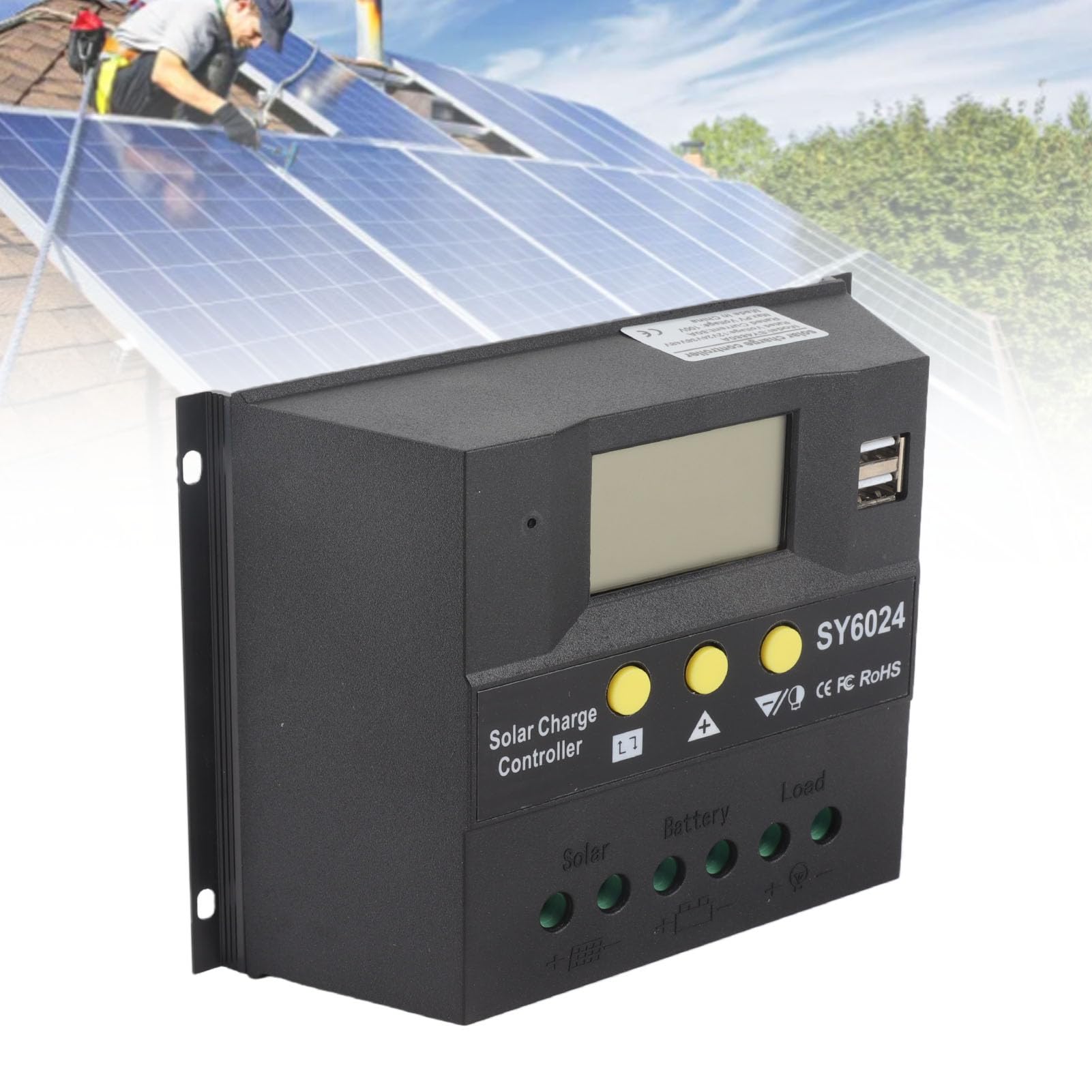 Fdit Kontroler ładowania Słonecznego, Regulator PWM 80A 12V 24V