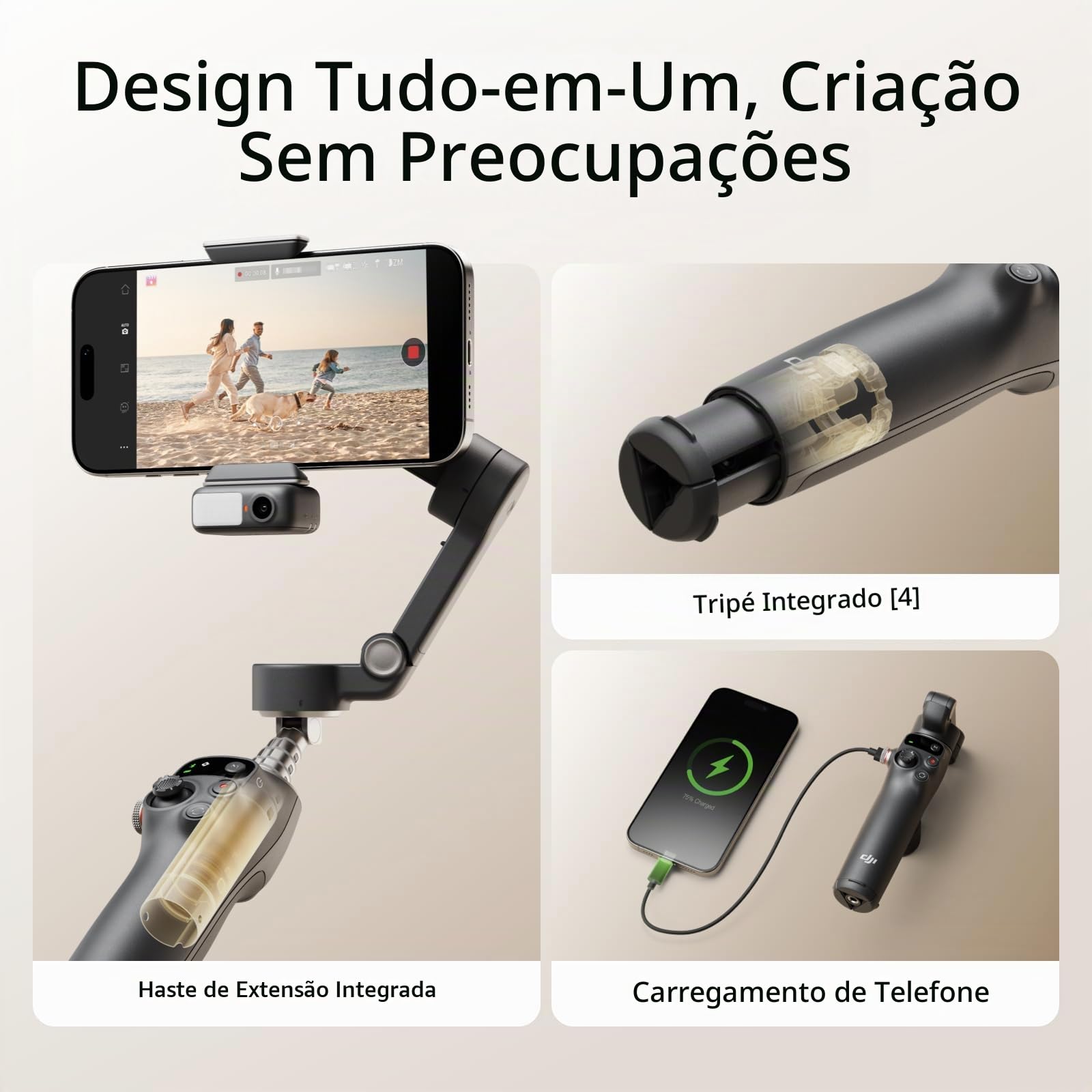 オズモモバイル DJI Osmo Mobile Gimbal : Amazon.com.br: Eletrônicos