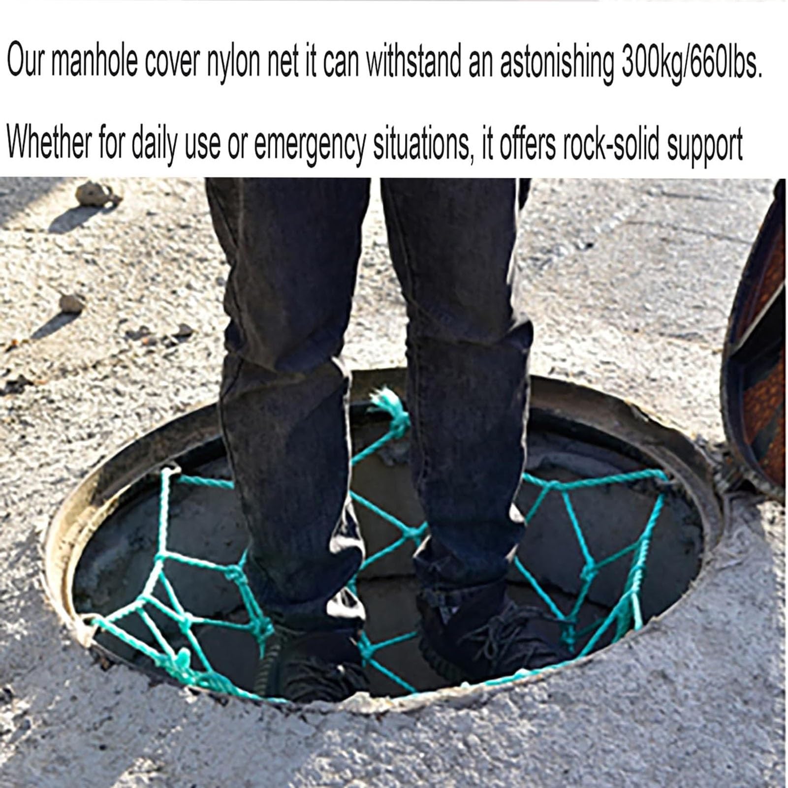 Red de Seguridad anticaídas Well Protect, Adecuada para depósitos de Recogida de Agua, Tapa de alcantarilla de Polietileno con Cubierta de Malla (27 Pulgadas (68,5 cm)).