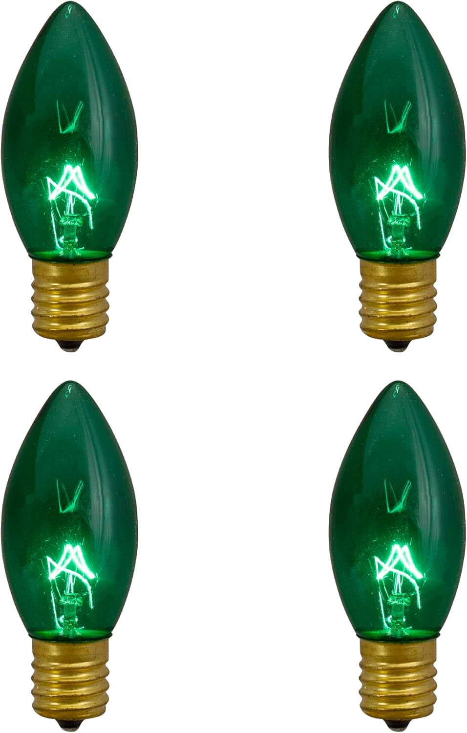 Northlight C9 Transparent Christmas Replacement Bulbs - Green - 4ct